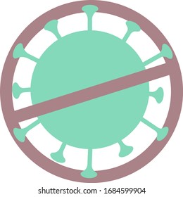 Ilustración vectorial en un estilo plano: logotipo del coronavirus cruzado.
