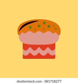 Vector illustration in flat style delicious cake