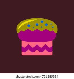 Vector illustration in flat style delicious cake