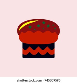 Vector illustration in flat style delicious cake