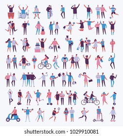 Vector illustration in a flat style of different activities people