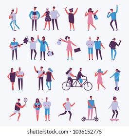 Vector illustration in a flat style of different activities people
