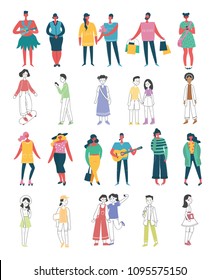 Vector illustration in a flat style of different people
