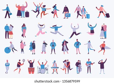 Vector Illustration Flat Style Different Activities Stock Vector ...