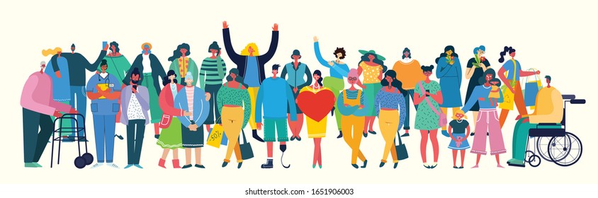 Vector illustration in a flat style of different activities of people 