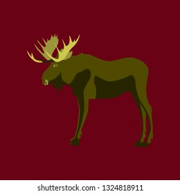 Vector illustration in flat style Elk