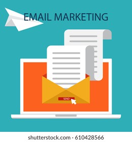 Vector illustration, flat style. Email marketing concept design. 