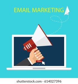 Vector illustration, flat style. Email marketing concept design. 