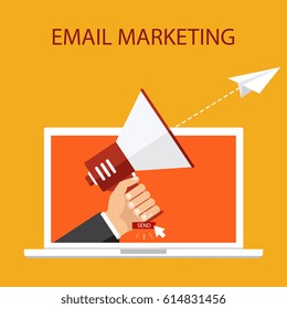 Vector illustration, flat style. Email marketing concept design. 