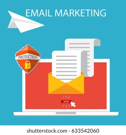 Vector illustration, flat style. Email marketing concept design. 