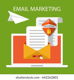Vector illustration, flat style. Email marketing concept design. 