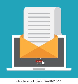 Vector illustration, flat style. Email marketing concept design. 