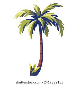 Vector illustration, flat style. Exotic, tropical palm.