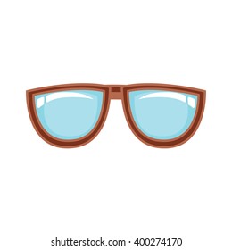 Vector Illustration of flat style glasses. Abstract eye glasses icon