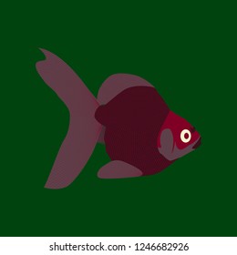 Vector illustration in flat style goldfish
