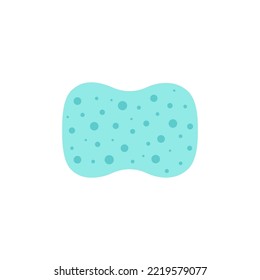 vector illustration in flat style of green sponge, cleaning, washing, personal hygiene simple icon isolated on white background
