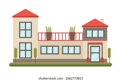Vector illustration in a flat style. House on a white background.
