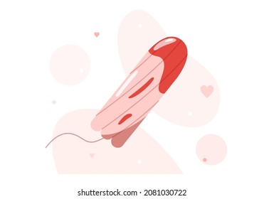 Vector illustration in flat style. Hygienic tampon made from eco-materials.