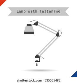 Vector illustration. Flat style. Icon lamp with fastening 