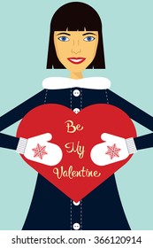 Vector illustration in a flat style. Ideal to use as a greeting card for Valentine's Day.