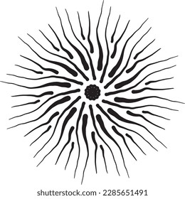 Vector illustration flat style. Isolated on transparency background. Swirl drawn with a brush. Abstract sketch.