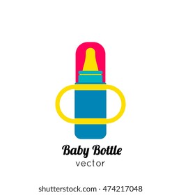 Vector illustration in flat style. Isolated on background. For logo, banner, flyer. Element for you design. Baby care item. 