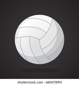 Vector illustration in flat style. Leather volleyball ball. Sports equipment. Decoration for greeting cards, prints for clothes, posters, wallpapers