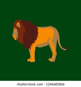 Vector illustration in flat style lion