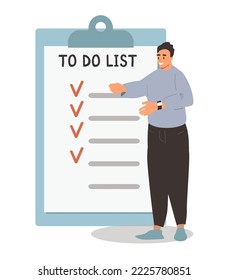 ilustración vectorial en estilo plano. lista de tareas y tareas pendientes