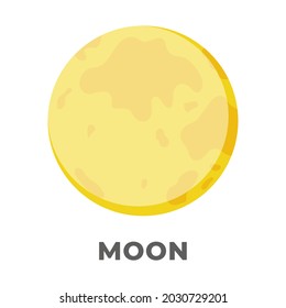 Vector illustration. Flat style moon. Cartoon planet moon icons. Scientific astronomical satellite of the Earth in space. 