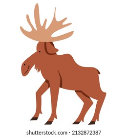 Vector illustration of a flat style moose