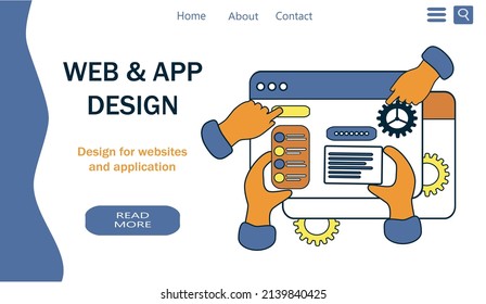 vector illustration in flat style on the theme of web design. website banner