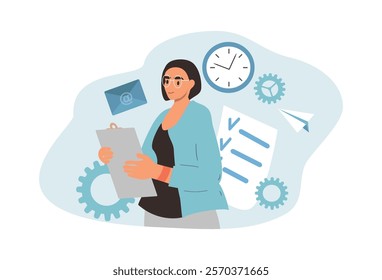 vector illustration in flat style on the theme management