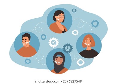 vector illustration in flat style on the theme online communication