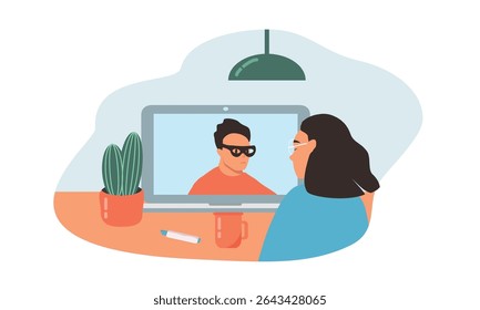 ilustração vetorial em estilo simples sobre o tema fraude on-line.
