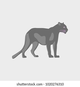Vector illustration in flat style panther