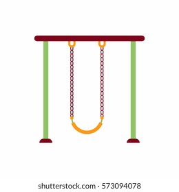 Vector illustration in flat style park playground equipment kids swing