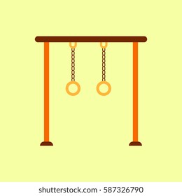 Vector illustration in flat style park playground equipment rings