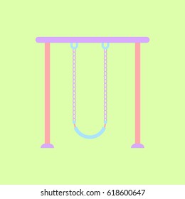 Vector illustration in flat style park playground equipment kids swing