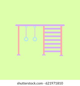 Vector illustration in flat style park playground equipment rings