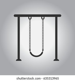 Vector illustration in flat style park playground equipment kids swing