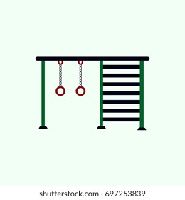 Vector illustration in flat style park playground equipment rings