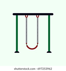 Vector illustration in flat style park playground equipment kids swing