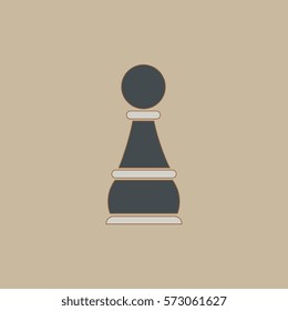 Vector illustration in flat style ?hess Pawn