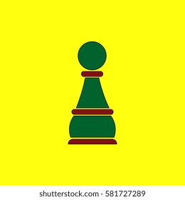 Vector illustration in flat style ?hess Pawn