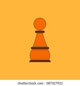 Vector illustration in flat style ?hess Pawn