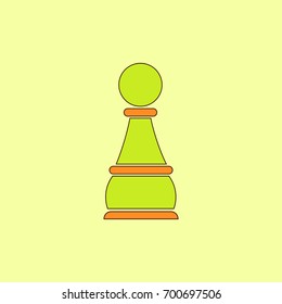 Vector illustration in flat style ?hess Pawn