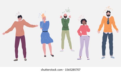
vector illustration. flat style. people at the time of the decision. the solution of the problem.