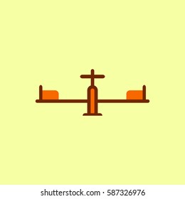 Vector illustration in flat style playground equipment carousel
