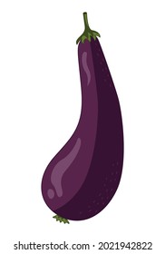 Ilustración vectorial en un estilo plano de berenjena púrpura aislada en un fondo blanco. Ilustración del vector